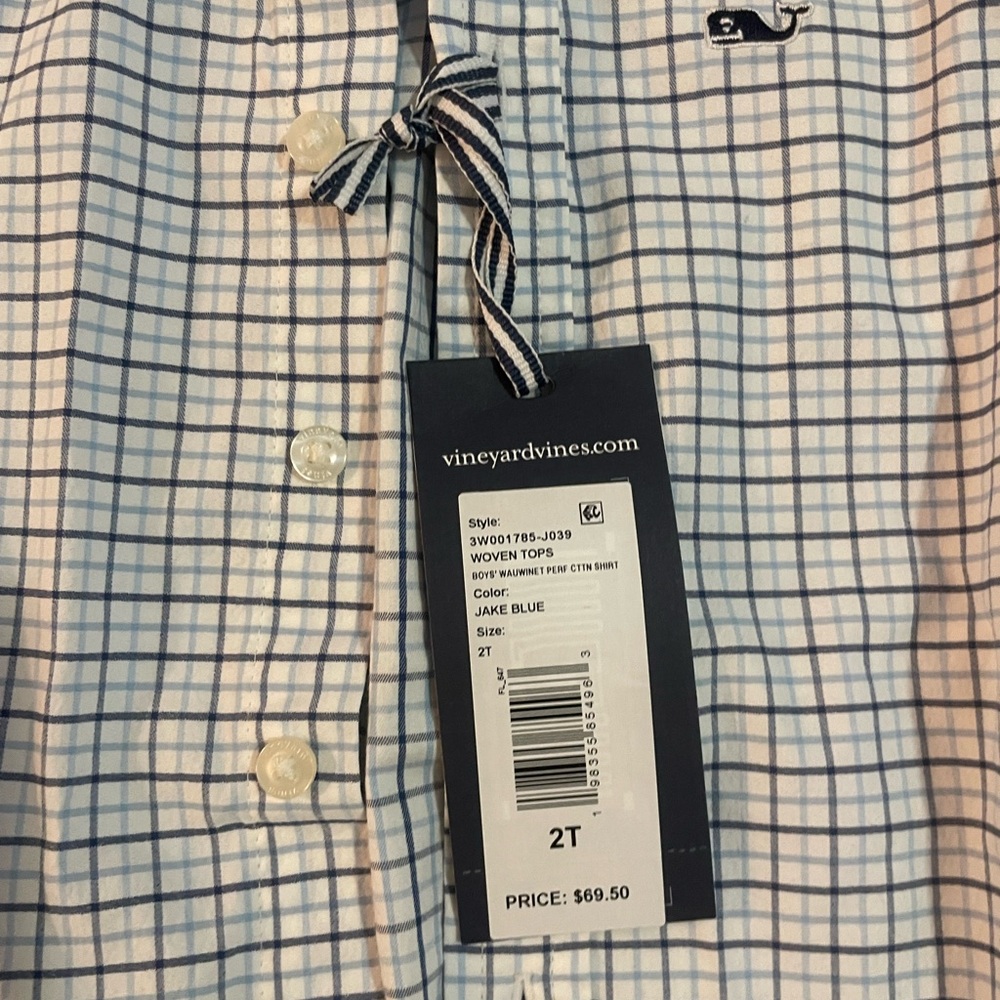 New with tags vineyard vine toddler long sleeve button up